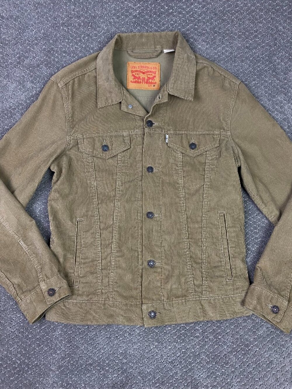 Levi's Corduroy Jacket Mens Medium Tan Olive Trucker